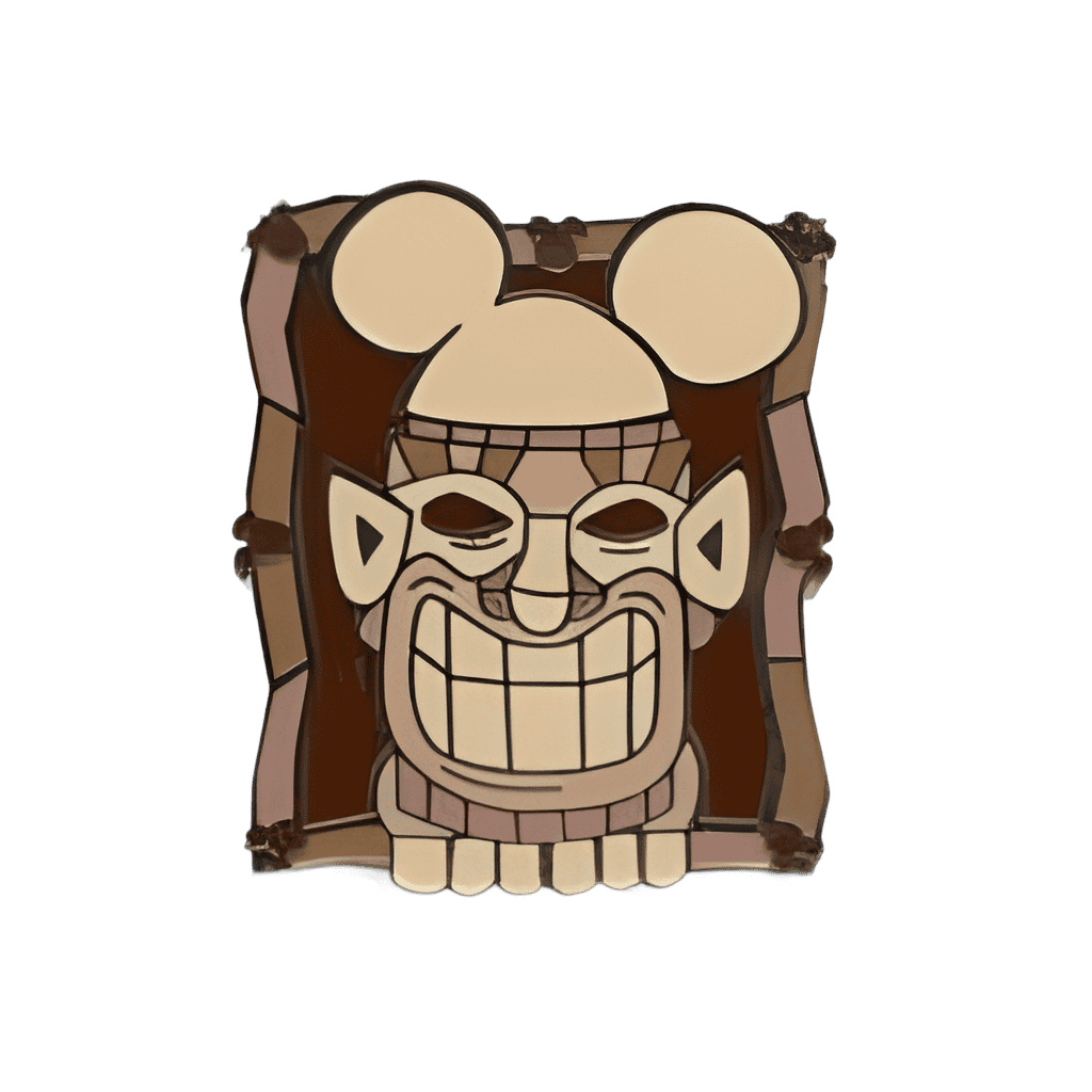 Brown Grinning Tiki Disney pin