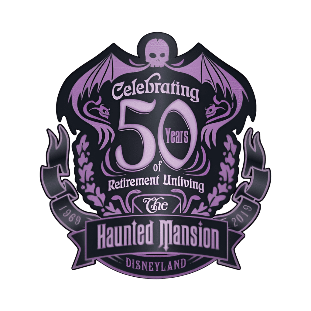 Celebrating 50 Years of Retirement Unliving Logo Disney pin