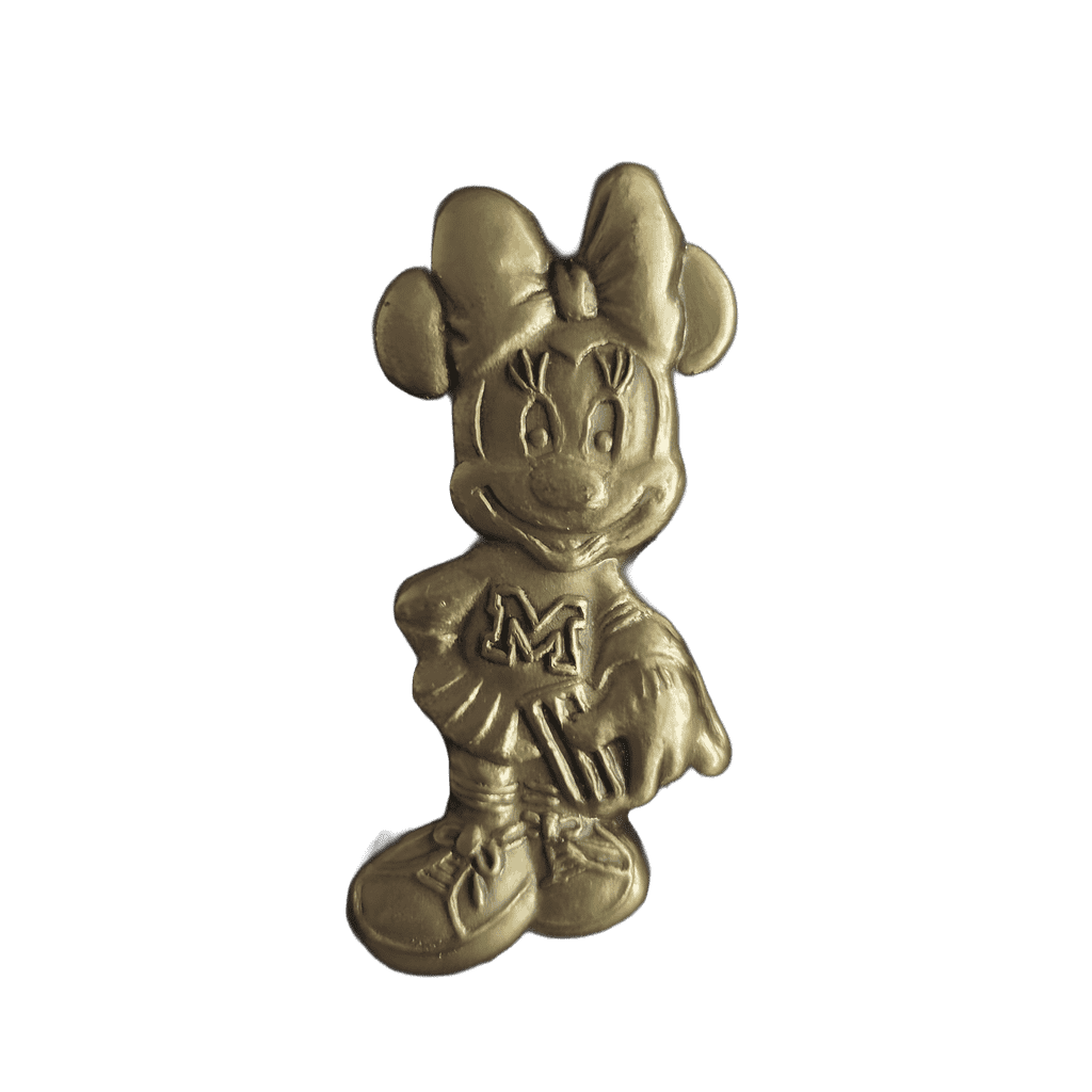 Minnie Mouse Cheerleader Brass Monogram Disney pin