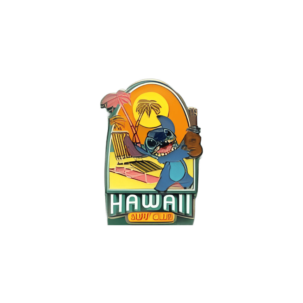 Hawaii Surf Club Stitch Disney pin