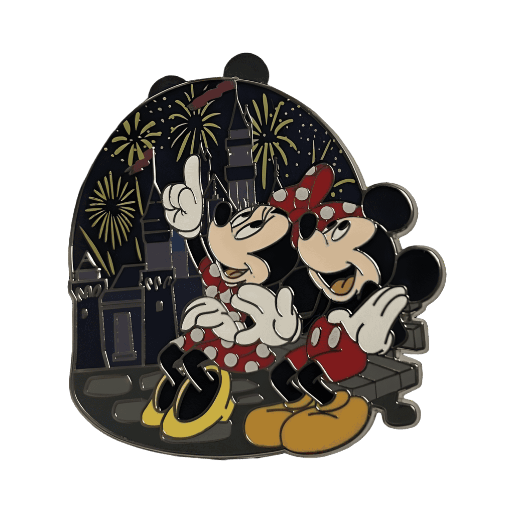 Mickey and Minnie with Castle and Fireworks Disney pin