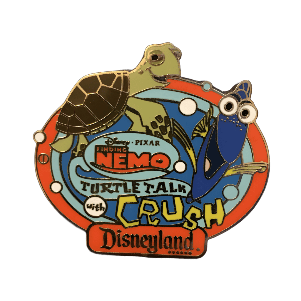 Turtle Talk with Crush (Orange Border) Disney pin