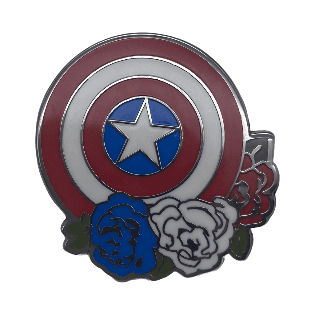Captain America shield with flowers Disney pin