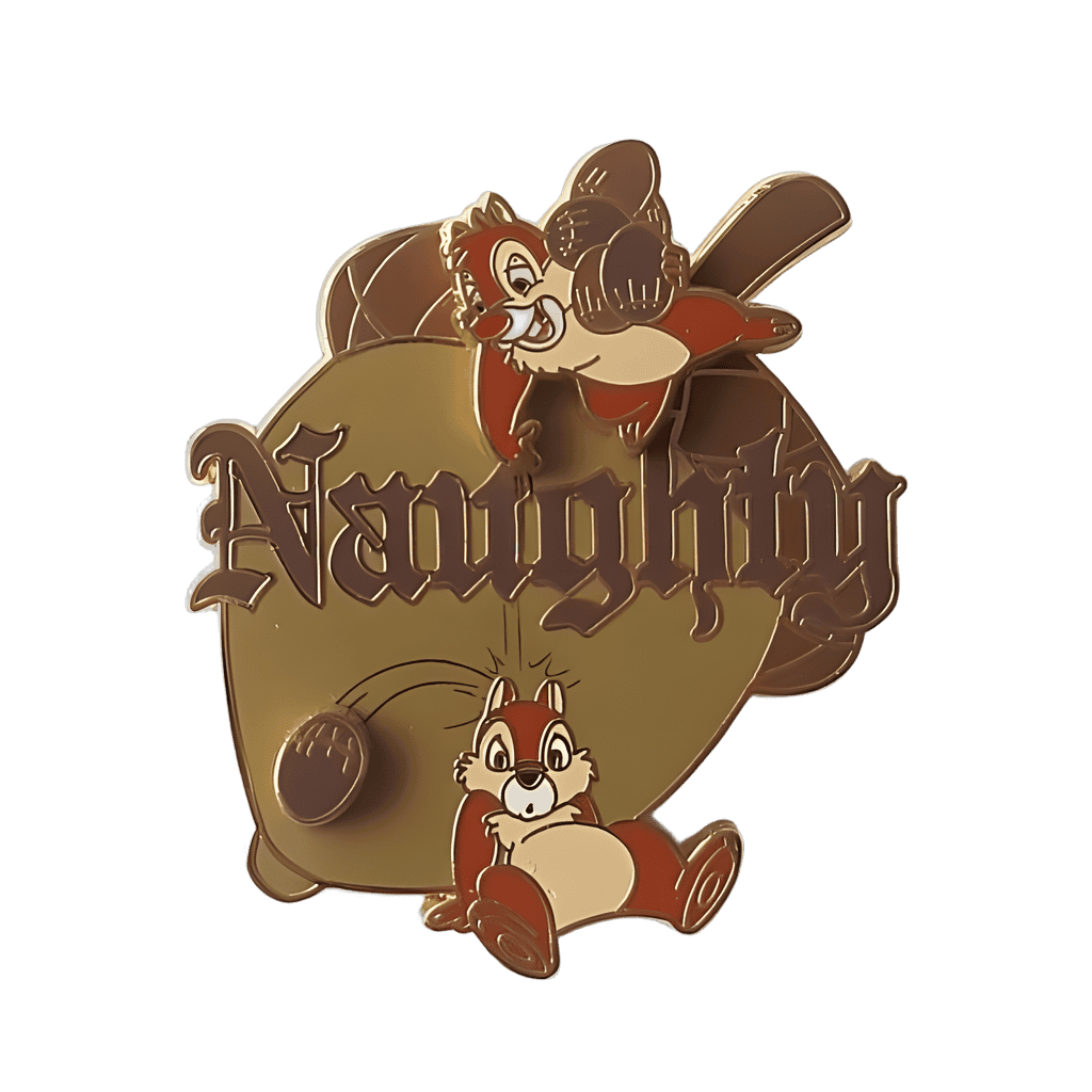 Naughty Chip and Dale Throwing Acorns Disney pin