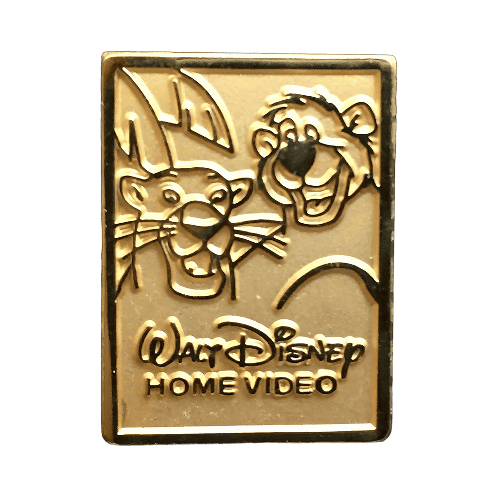 Brass Rectangle Baloo and Bagheera Disney pin