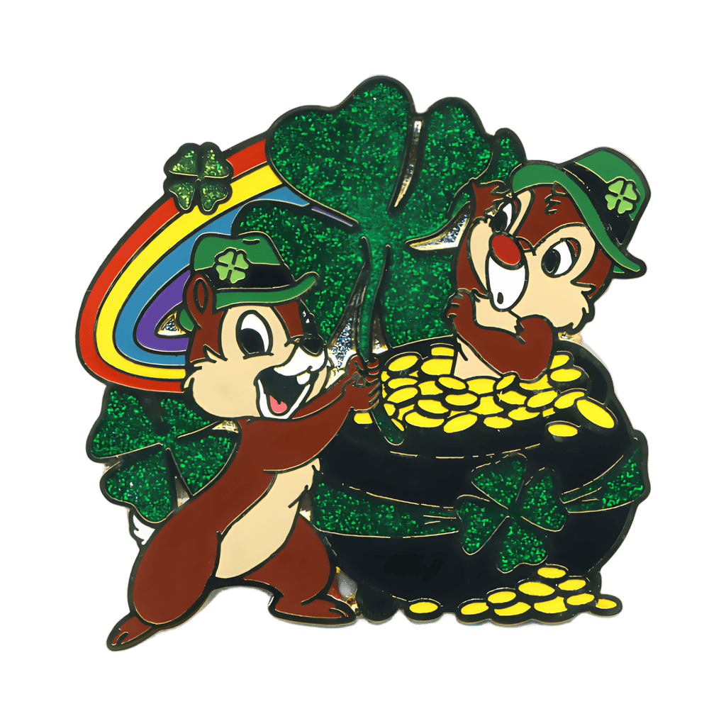 2015 - Chip and Dale with Pot of Gold and Glitter Clovers Disney pin