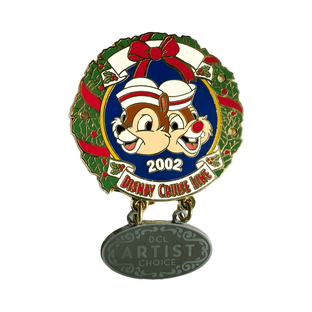 Sailors Chip & Dale in a Christmas Wreath Disney pin
