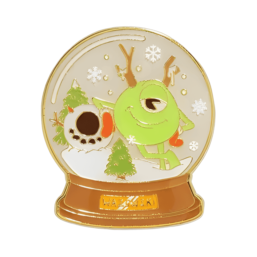 Mike in a snow globe Disney pin