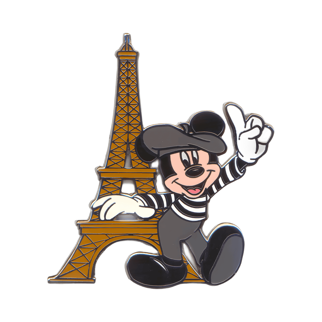In front of the Eiffel Tower in France Disney pin
