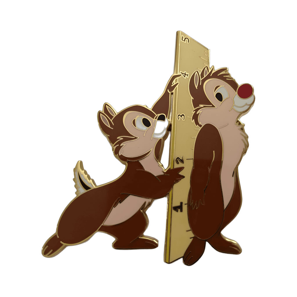 Jumbo Chip an' Dale Measuring with Ruler Disney pin