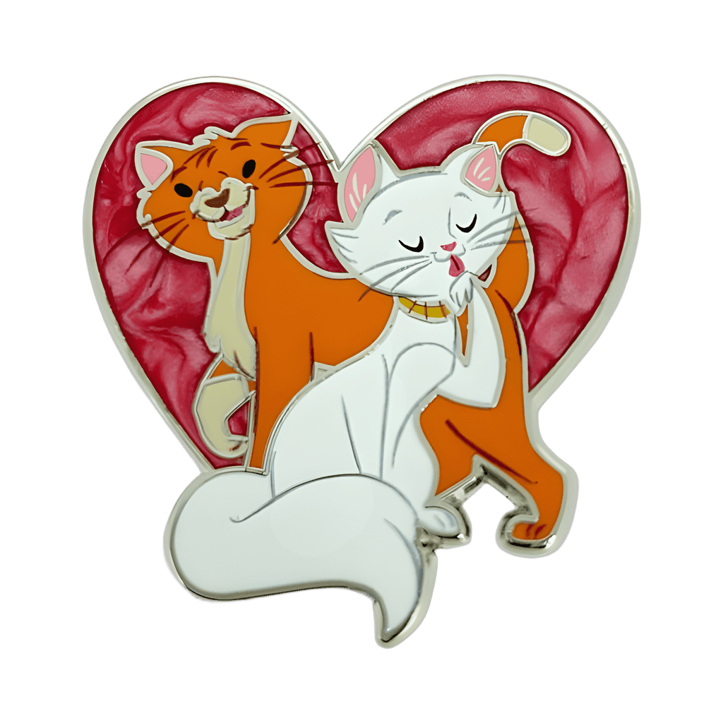 Duchess and O'Malley in Marbleized Heart Disney pin