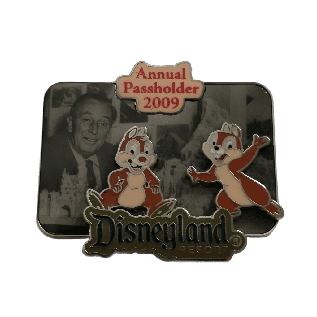 Chip and Dale with Walt and Matterhorn Disney pin