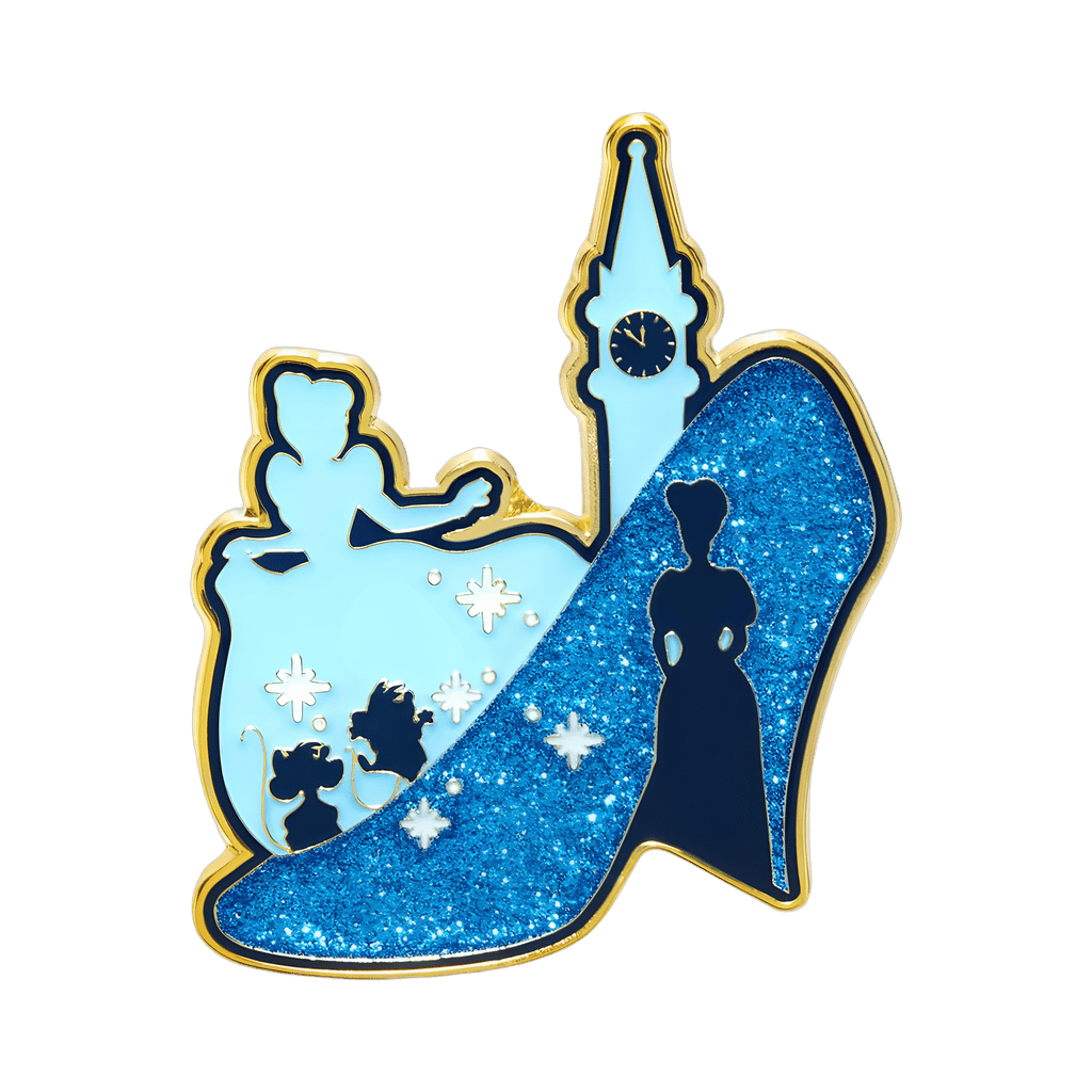 Cinderella Slipper Silhouette with Glitter Disney pin