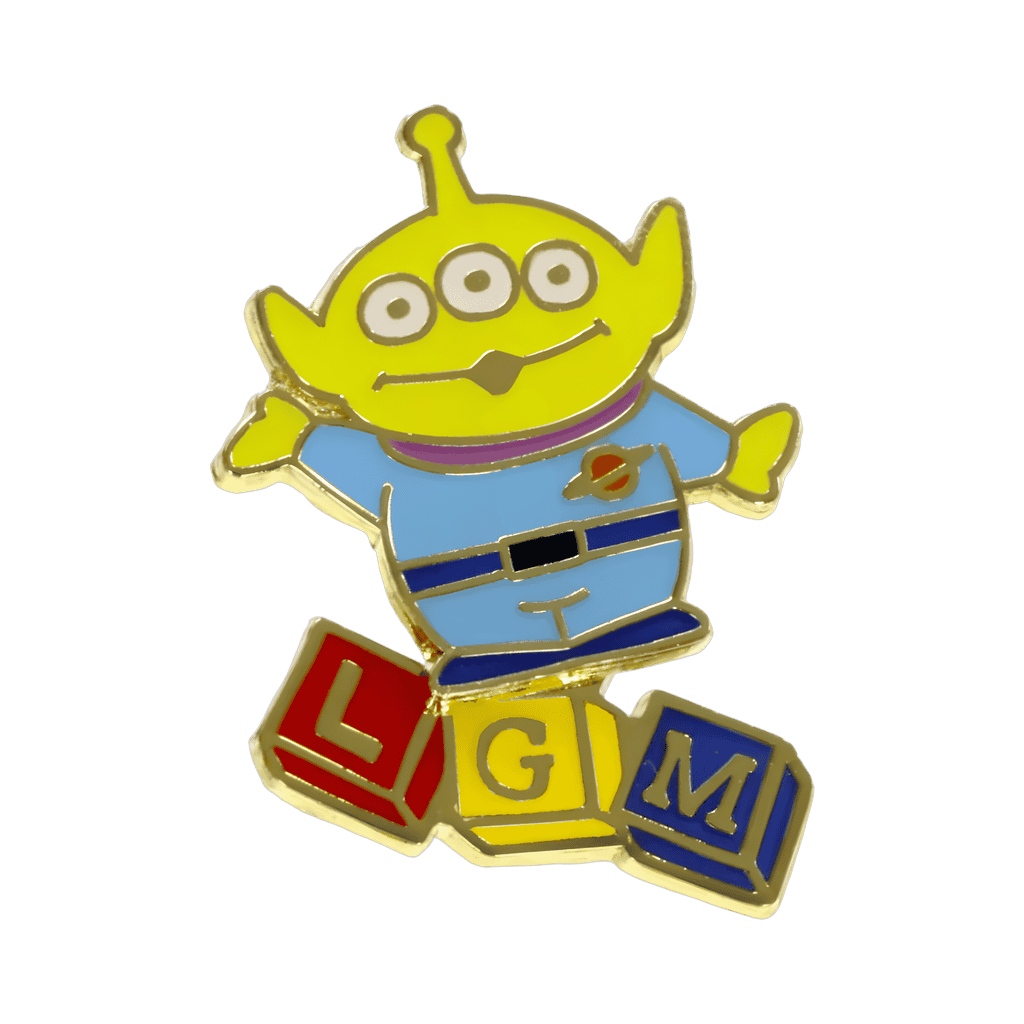 Standing on L. G, and M Toy Blocks Disney pin