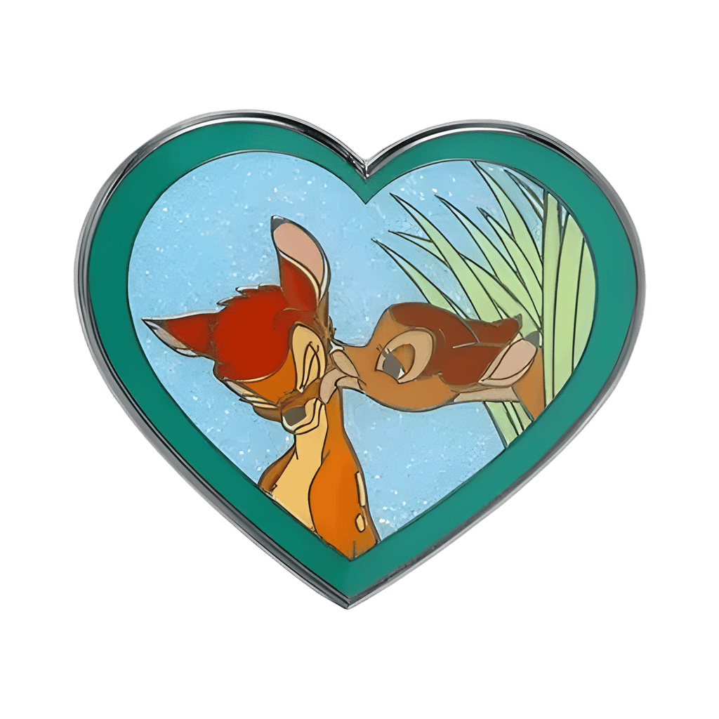 Bambi and Faline in a teal heart Disney pin