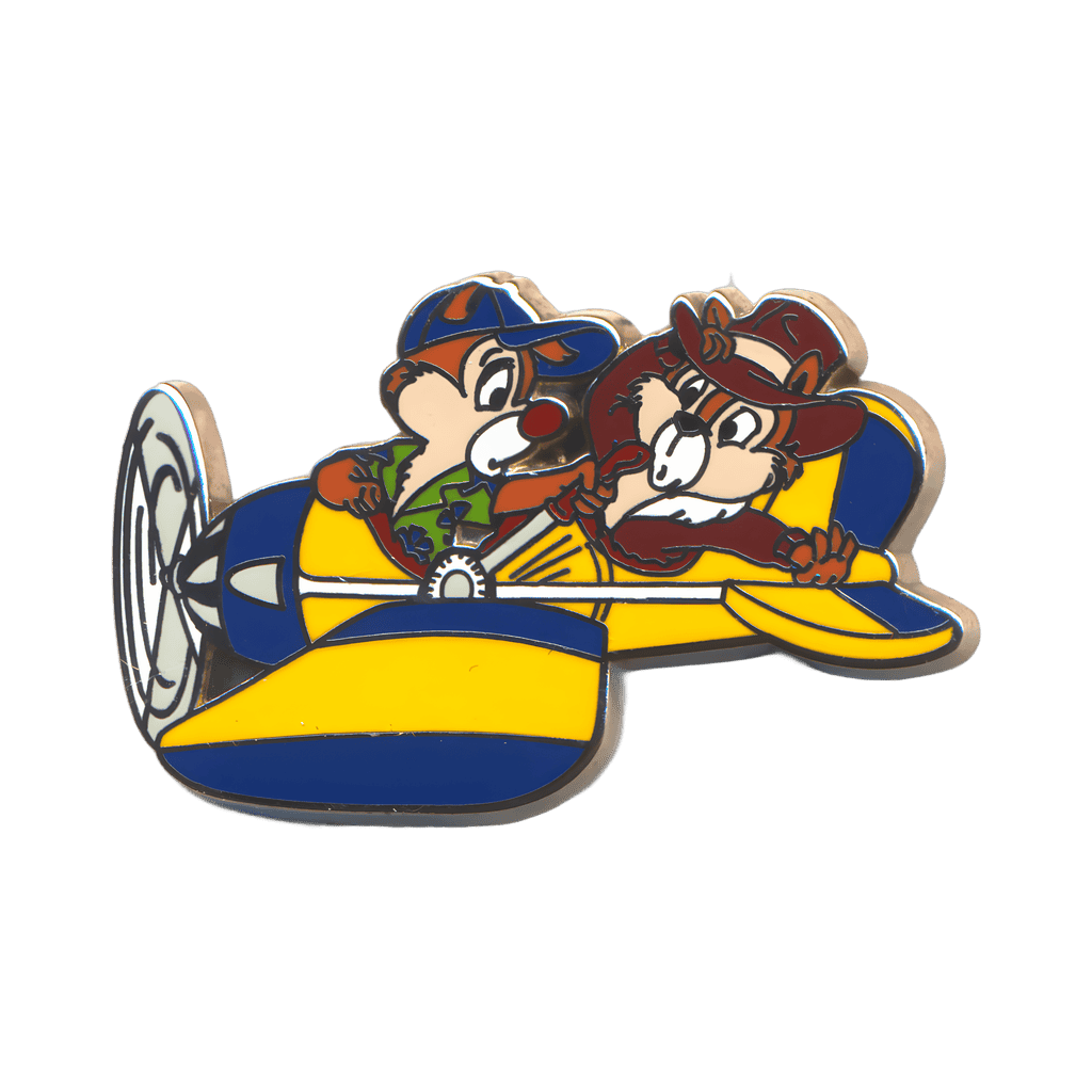 Chip and Dale Flying a Yellow & Blue Plane Disney pin