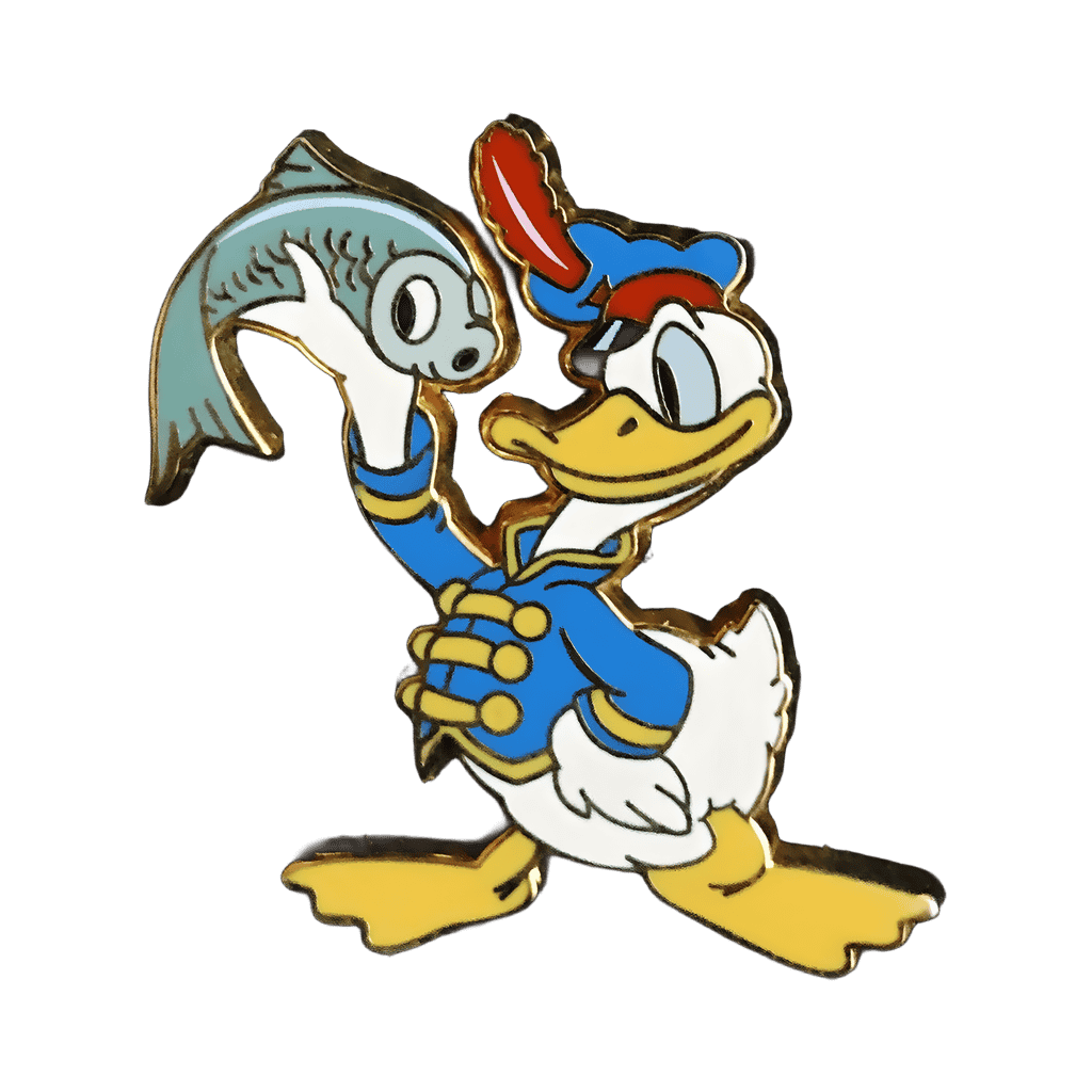 Donald Duck Holding a Fish over his Head Disney pin