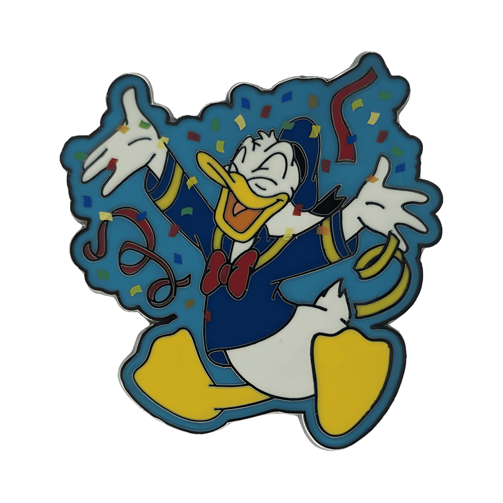 Celebrating 35 Magical Years Starter Lanyard Set - Donald Jumping with Confetti Disney pin
