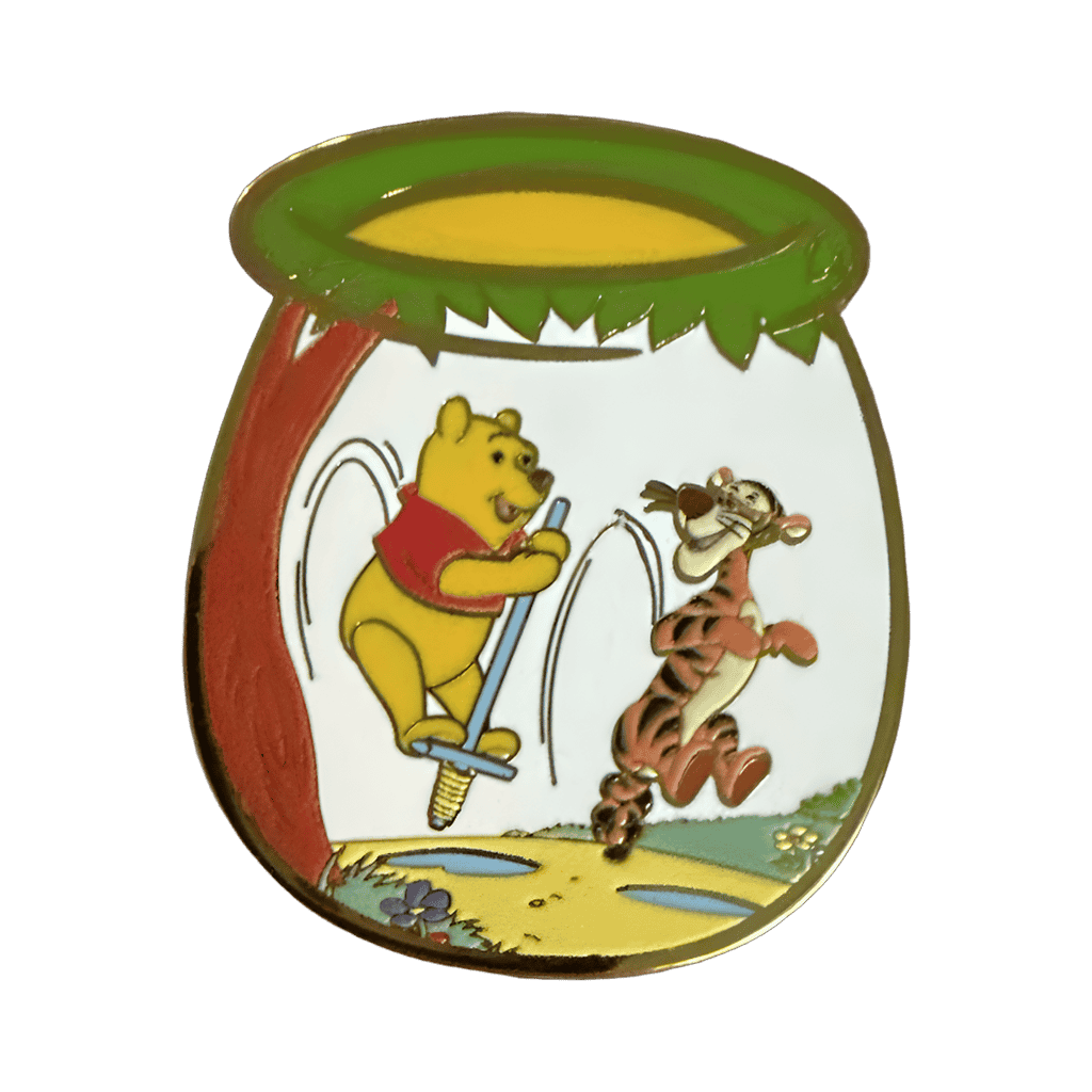 Pooh on Pogo Stick with Bouncing Tigger Disney pin
