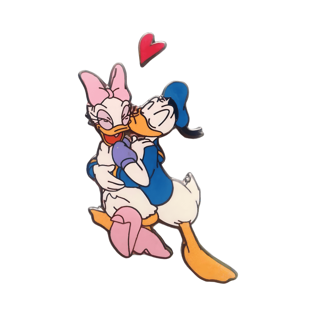 Donald & Daisy Kissing with separate Heart Pin Disney pin