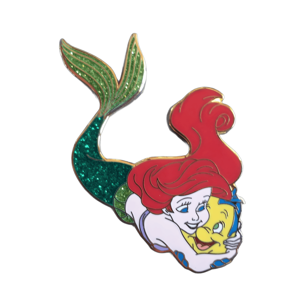 Ariel hugging Flounder Disney pin