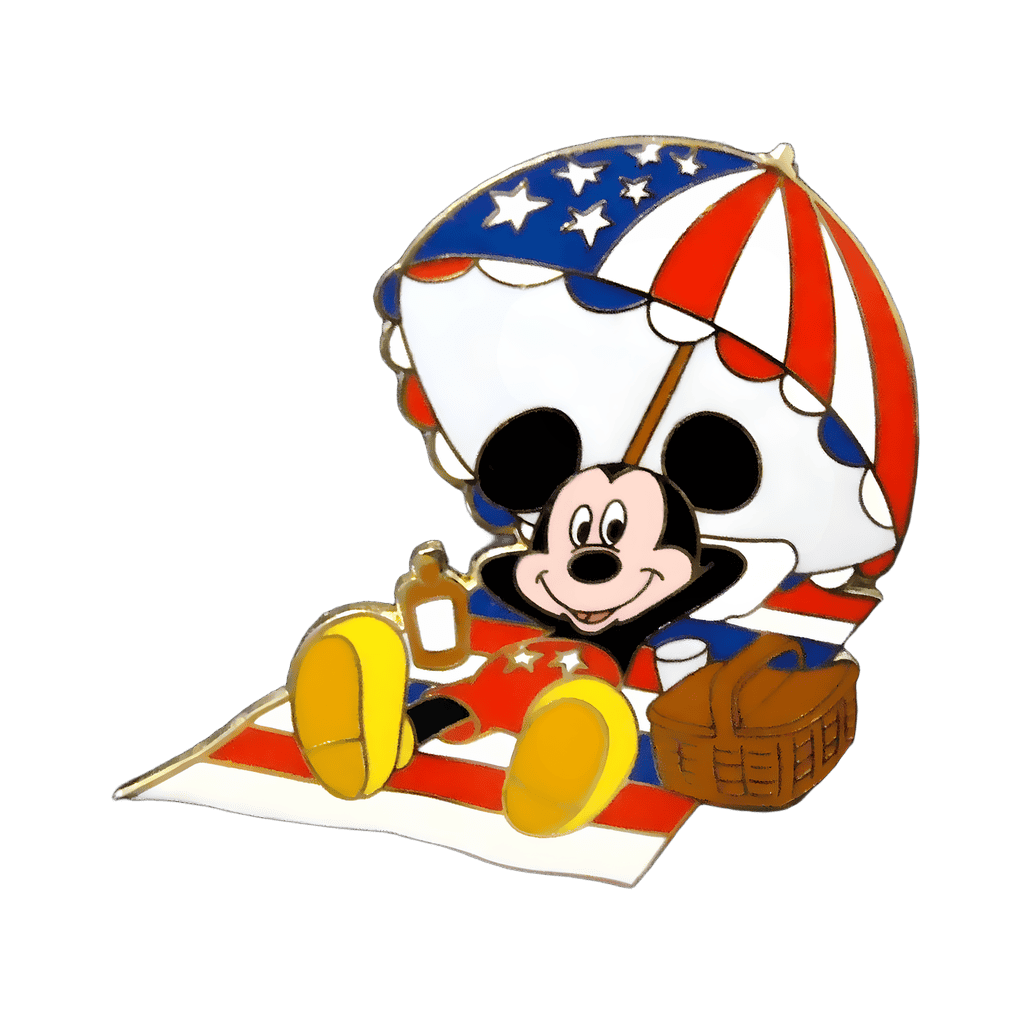 Mickey at the Beach with Red, White and Blue Umbrella Disney pin