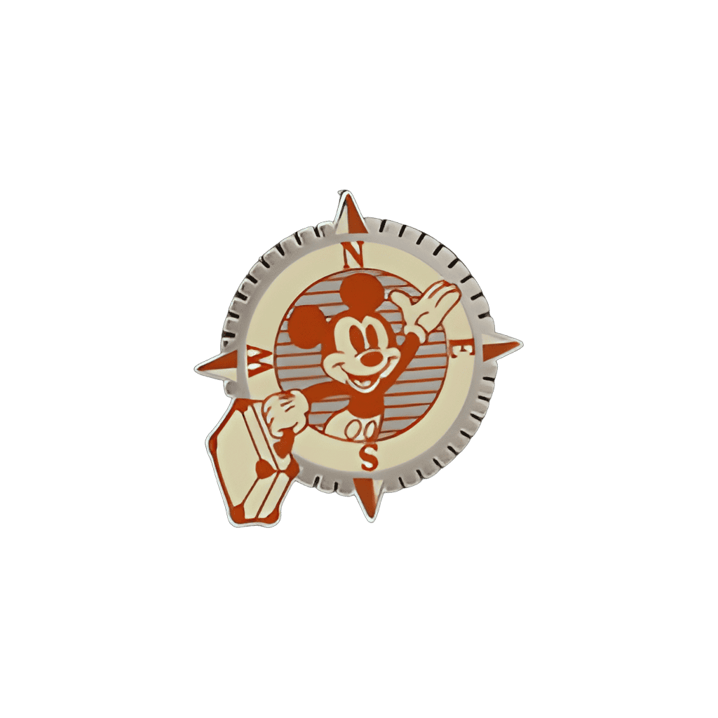 Mickey on Red Compass Rose with Suitcase Disney pin