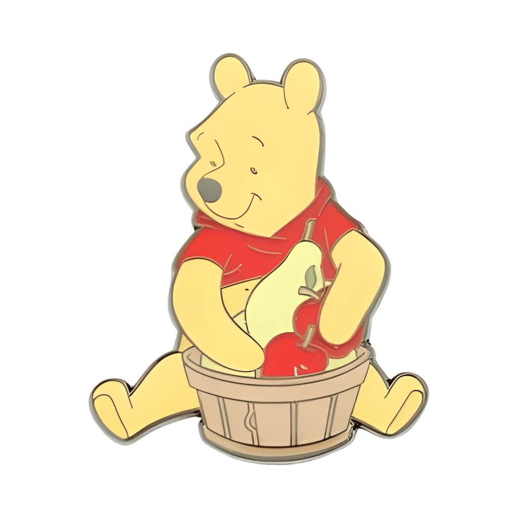 Winnie the Pooh with Pear and Apple Basket Disney pin