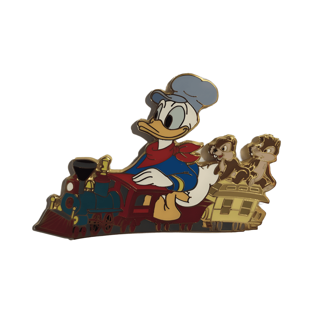 Donald Duck, Chip and Dale Riding a Train Disney pin