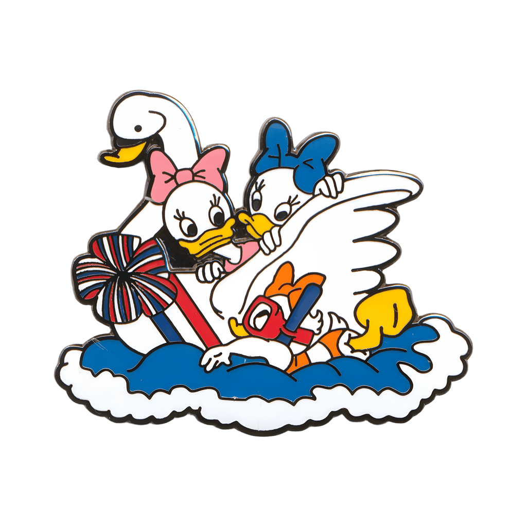 April, May, and June on the Swan Boats Disney pin