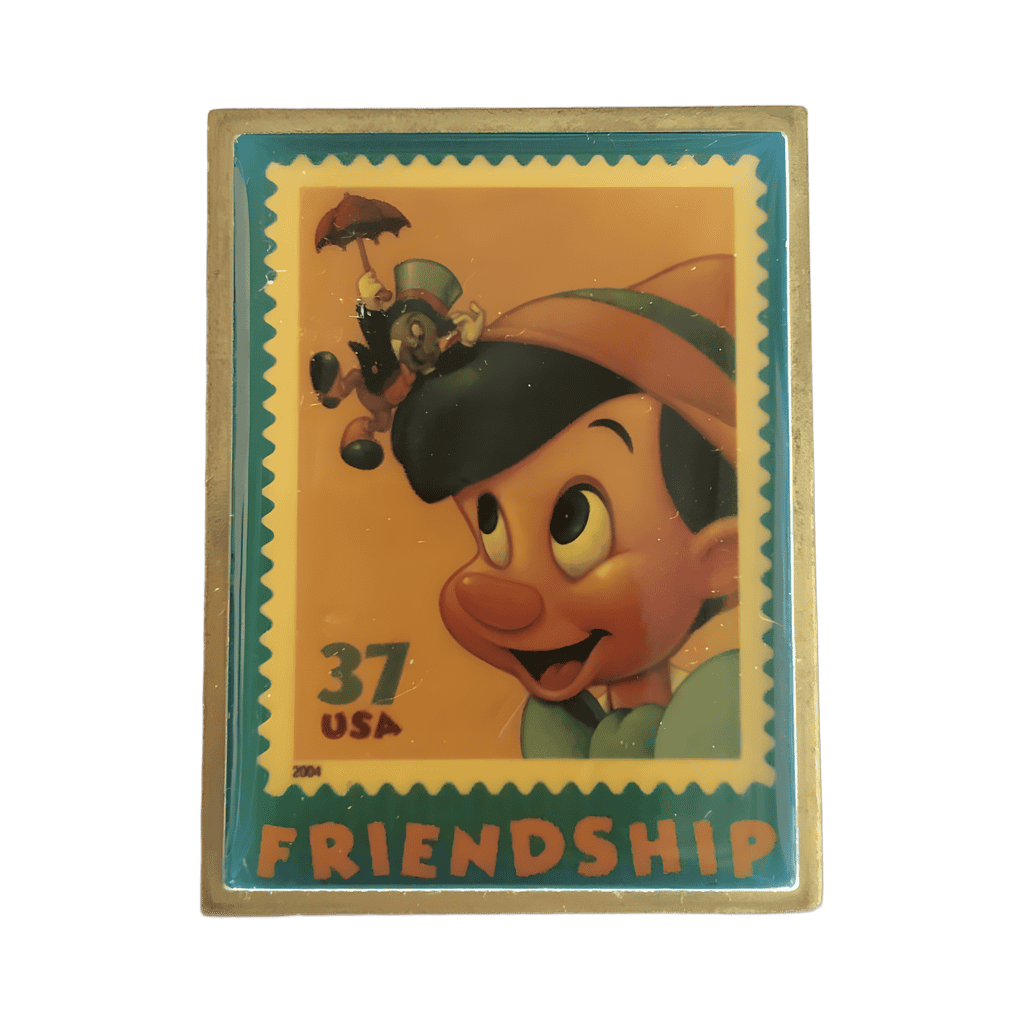 Pinocchio Jiminy Cricket Friendship - USPS Stamp Disney pin
