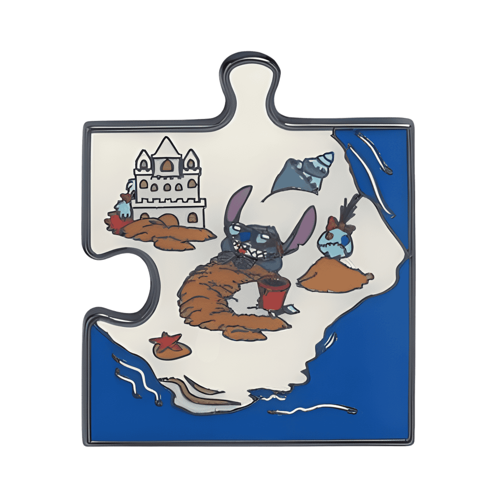 Stitch buried in the sand Disney pin