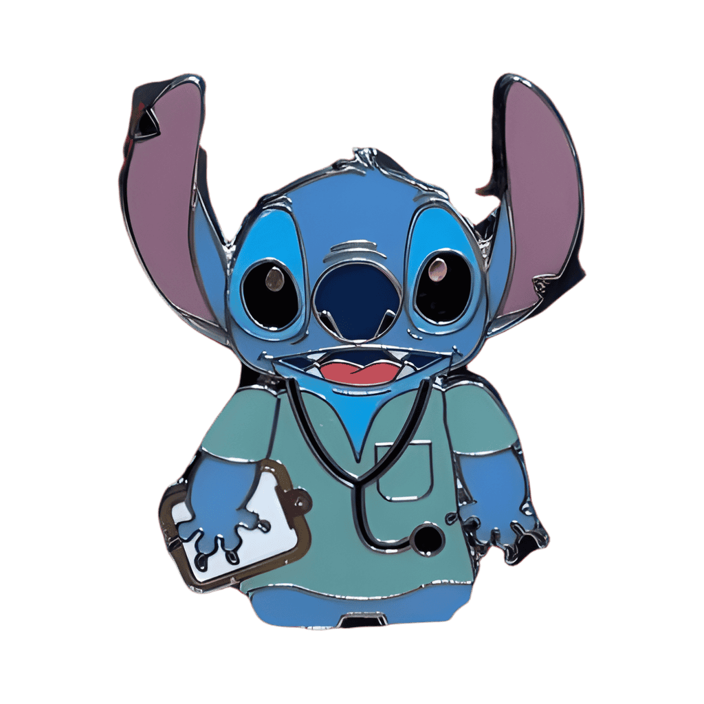 Stitch in Medical Scrubs (Silver) Disney pin