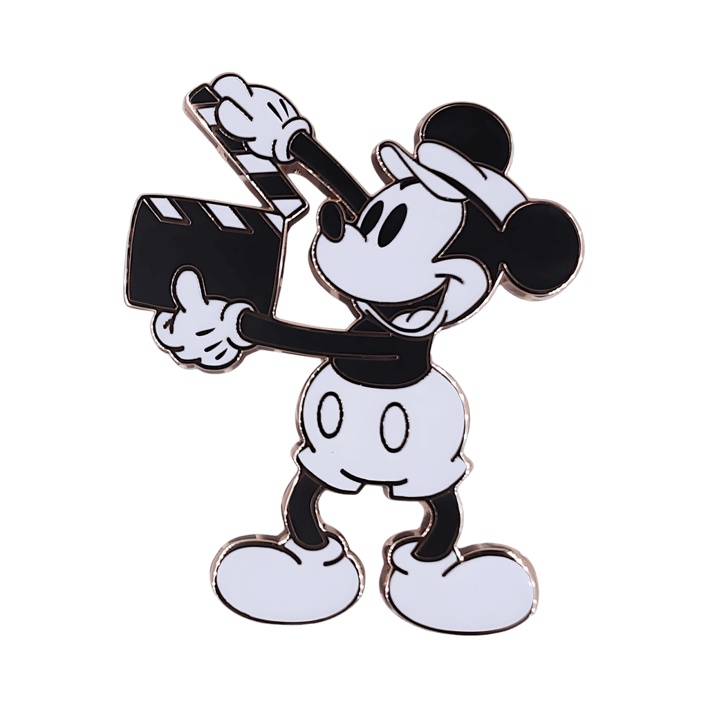 Mickey Mouse director black and white with clapboard Disney pin
