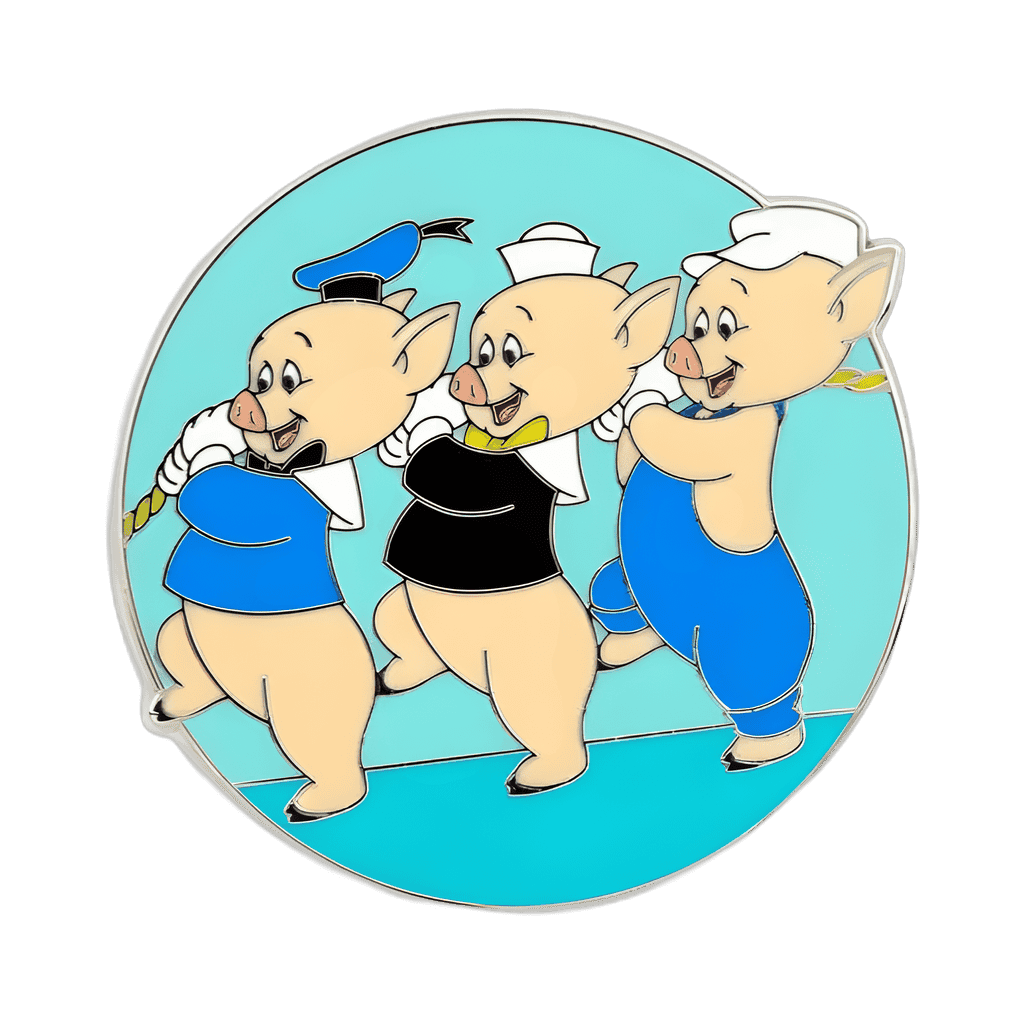 Fiddler, Fifer, and Practical Pig with Rope Disney pin