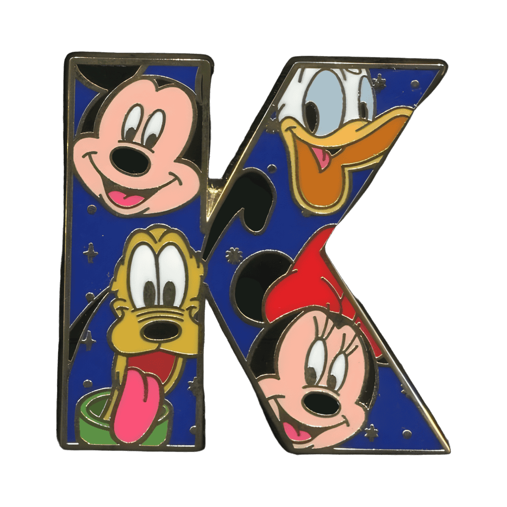 K Mickey, Donald, Minnie and Pluto Disney pin