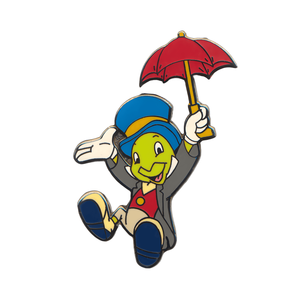 Jiminy Cricket Using his Umbrella Like a Parachute Disney pin