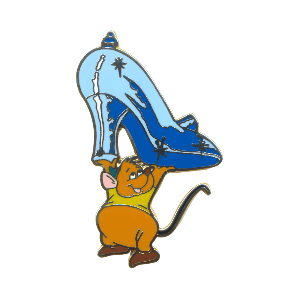 Set #1 - Gus Holding Up the Glass Slipper Disney pin