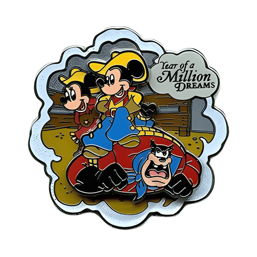 Cowboy Minnie, Cowgirl Minnie, and Pete Disney pin