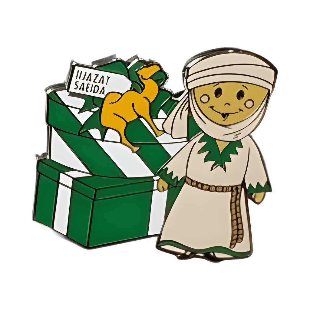 Arabic child with presents Disney pin