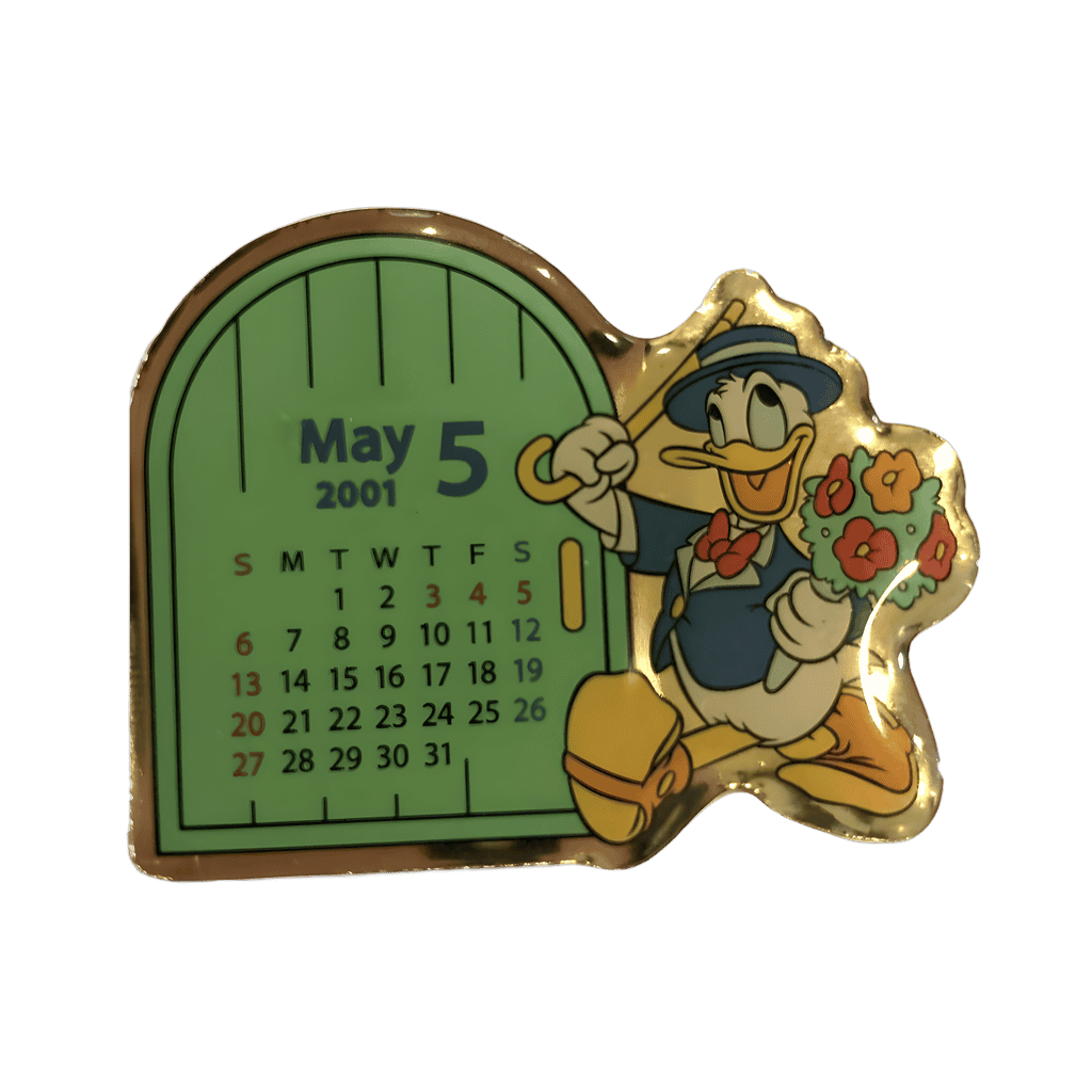 May 2001 Calendar- Donald Duck Disney pin