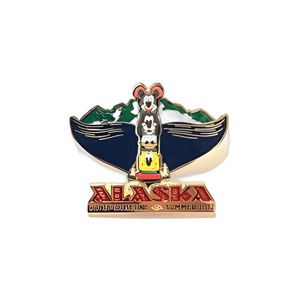 Alaska Summer 2012 Logo Character Totem Pole with Mickey Goofy and Pluto Disney pin
