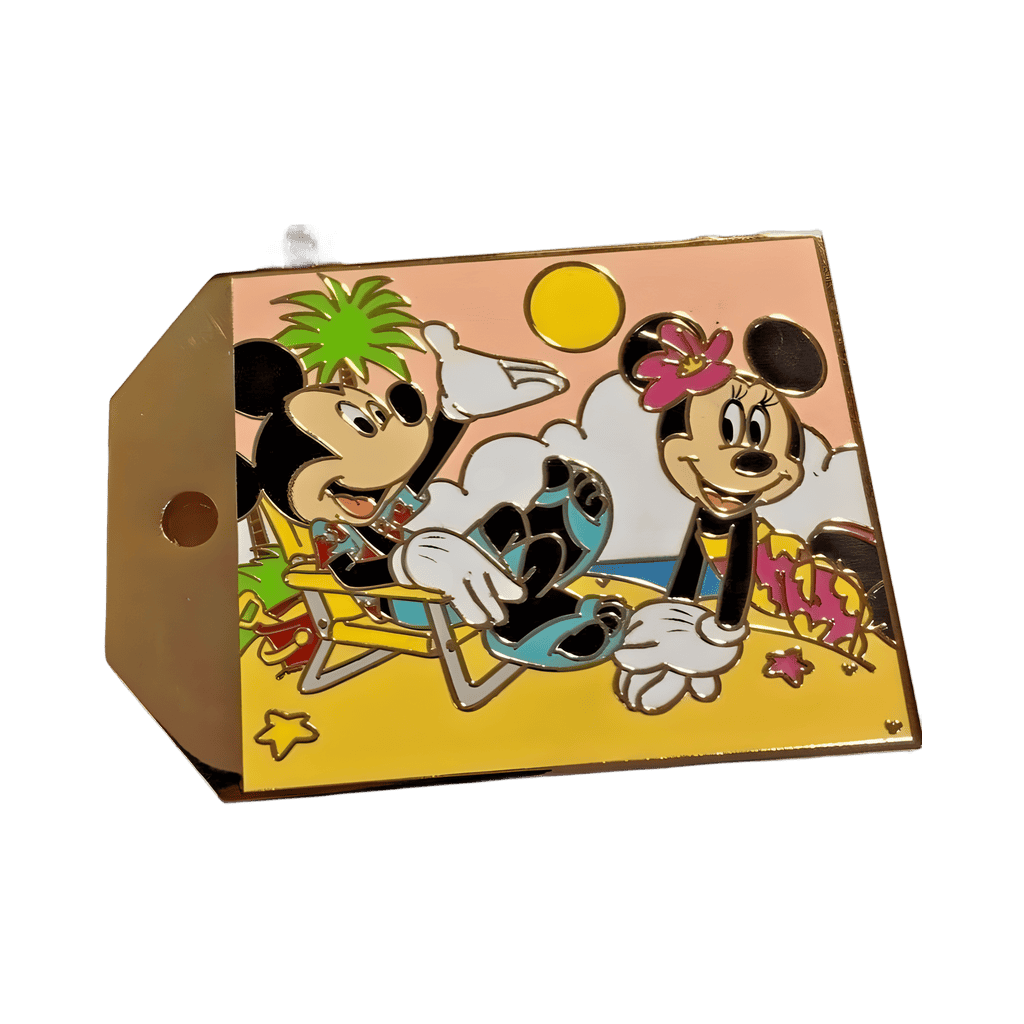 Mickey Mouse and Minnie Mouse on the beach Disney pin