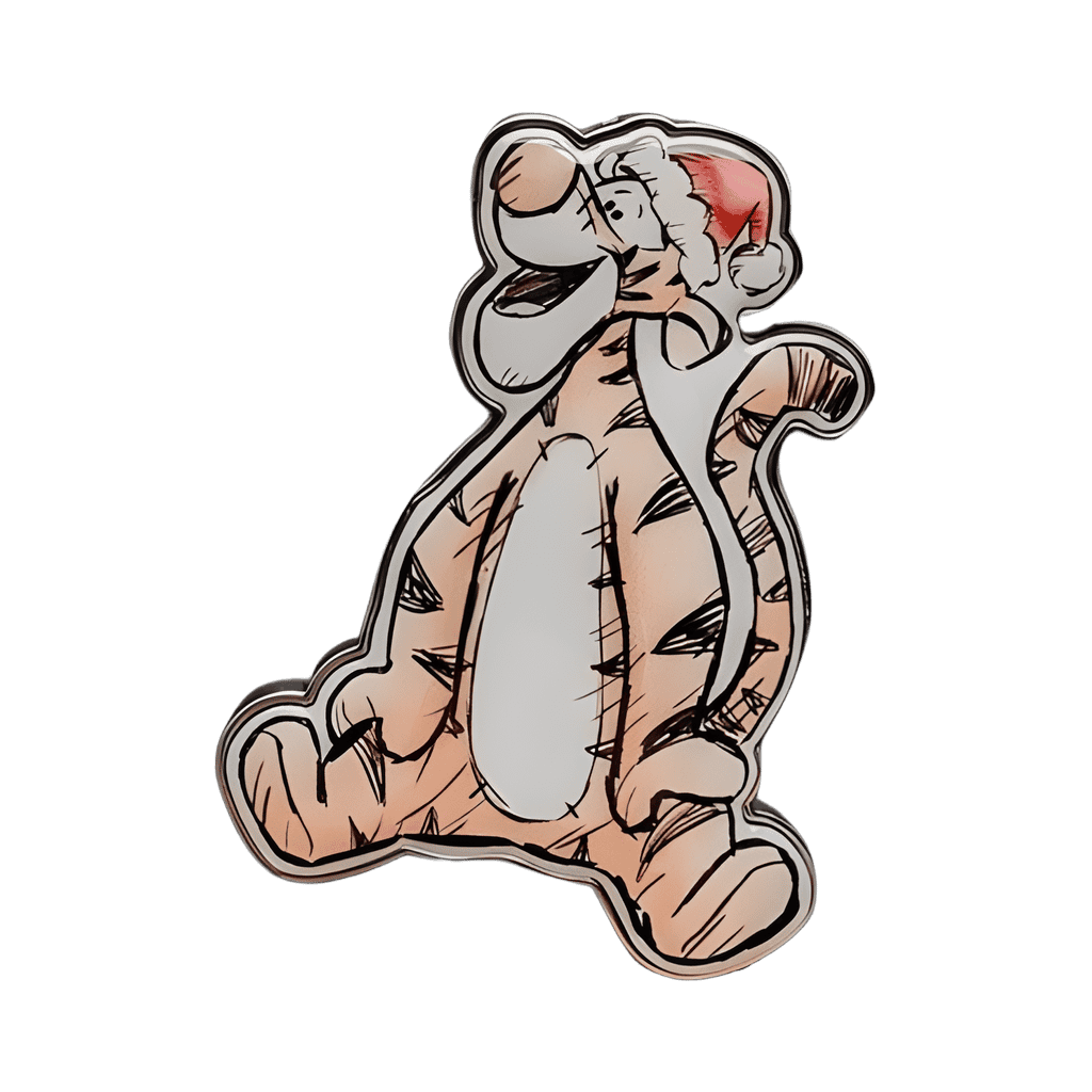 Tigger with Santa hat sitting Disney pin