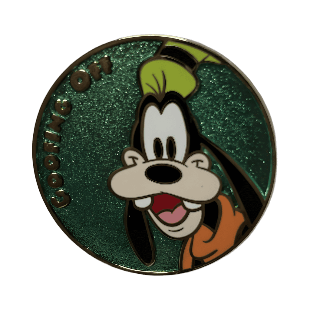 “Goofing Off” Button Disney pin