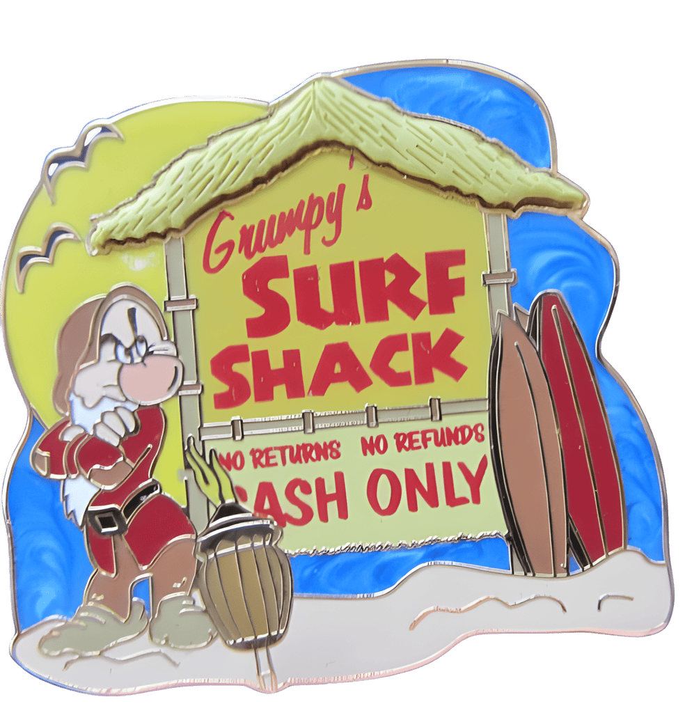 Grumpy's Surf Shack Disney pin