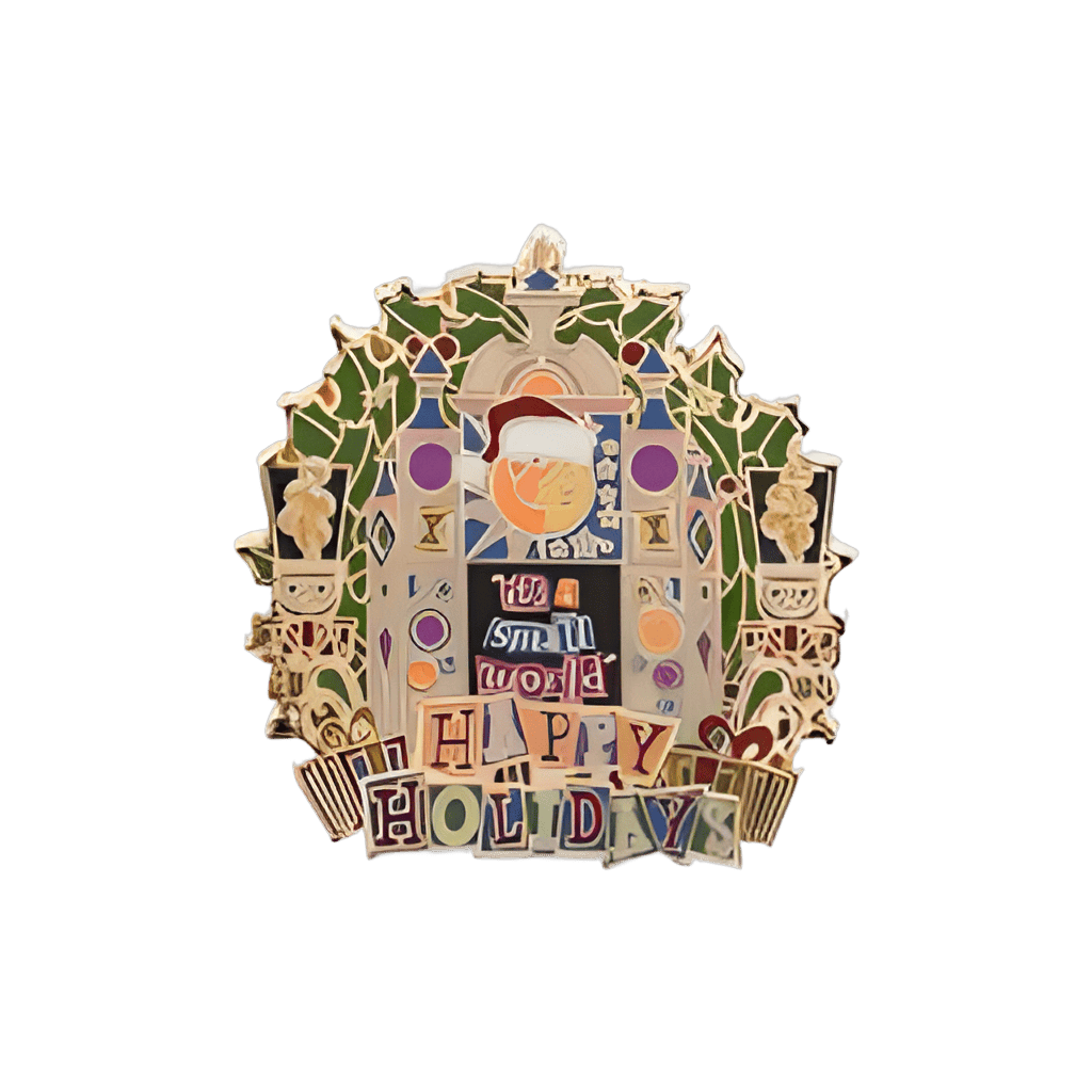 it's a small world Happy Holidays Wreath Disney pin