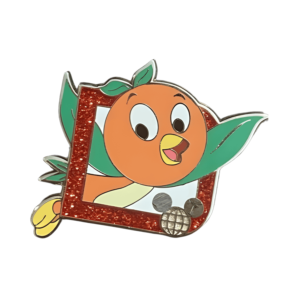 Orange Bird Red Glitter D Disney pin