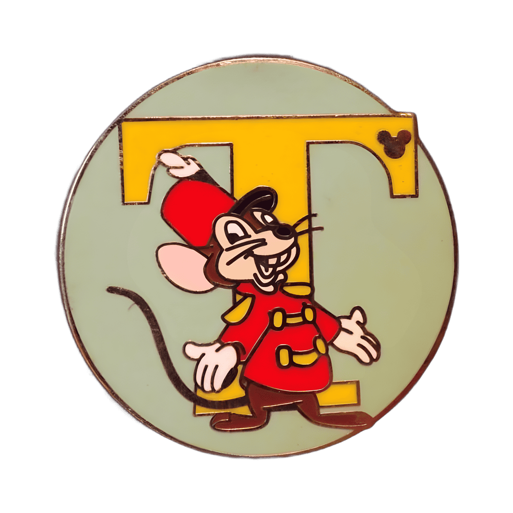 T for Timothy Disney pin