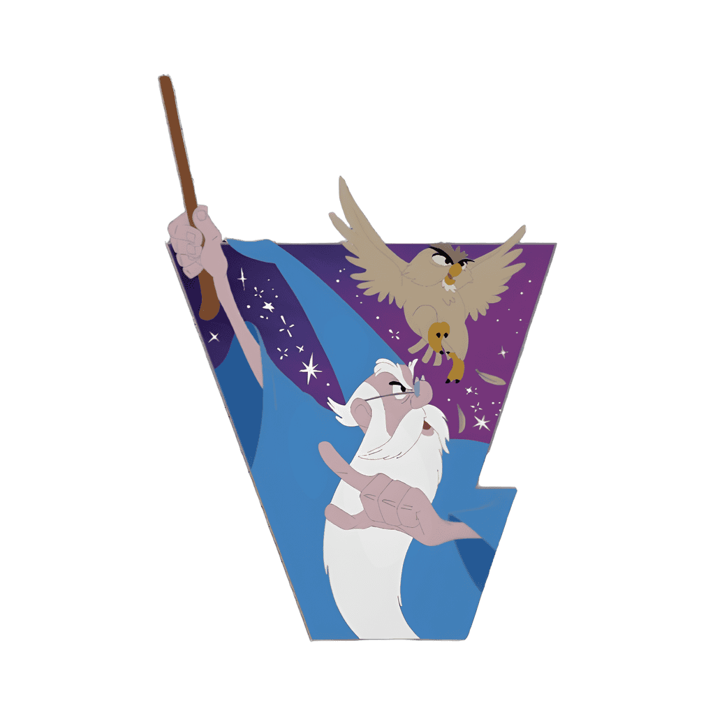 Merlin and Archimedes Disney pin